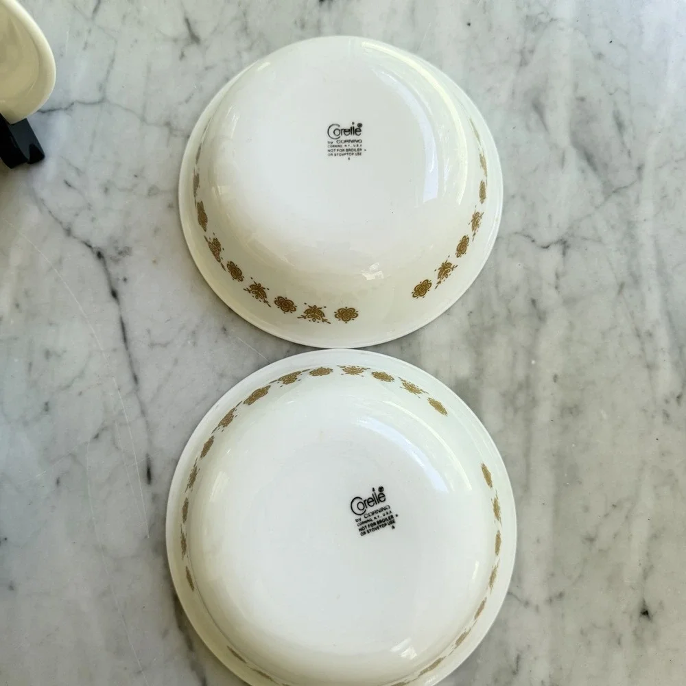 Vintage 70s Lot (4) Corelle Corning Old Town Blue Onion Cereal Soup Bowls 6.25